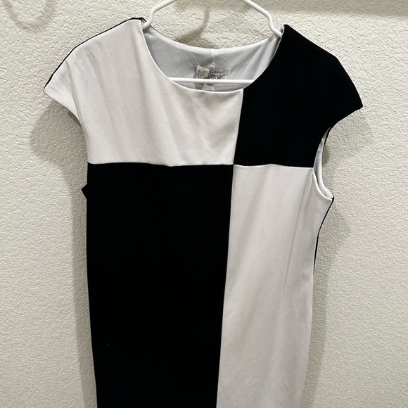 Tash + Sophie 60s Inspired Cap Sleeve Shift Midi Dress Black and White Size 14 - Picture 5 of 6